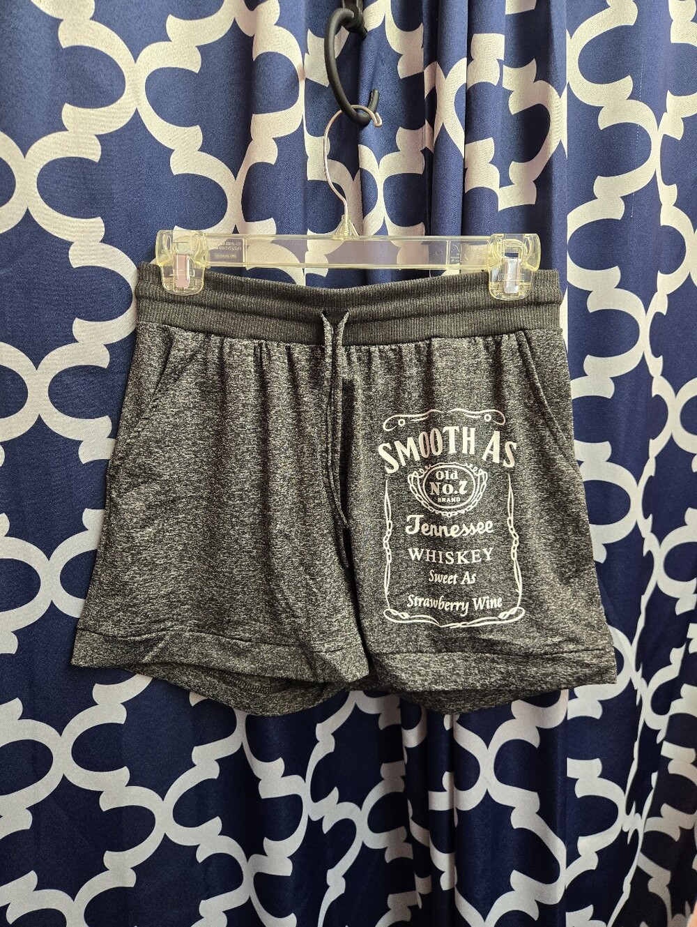 Smooth As Tennessee Whiskey Charcoal Gray Women's Lounge Shorts Size SHMEDUIM